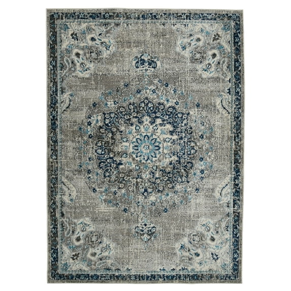 Luxee Designs Montana Collection, 5x7 Area Rug, Teal - Stain Resistant, Low Pile, Soft Texture, Pet Friendly - Perfect for Living Room, Bedroom, and Office