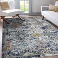 thumbnail image 1 of Luxee Designs Montana Collection 8x10 Area Rug, Blue/Orange Geometric Rug - Stain-Resistant, Low Pile, Pet Friendly, Durable for High Traffic - Living Room & Bedroom, 1 of 9