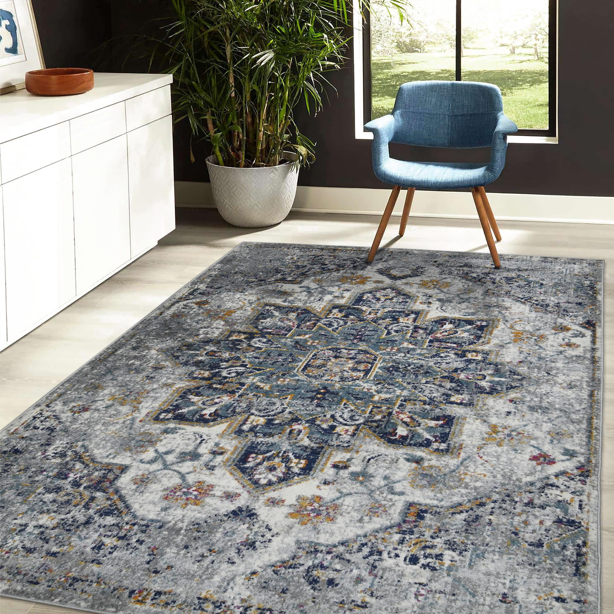 Luxee Designs Montana Collection 8x10 Area Rug, Medallion Rugs for ...