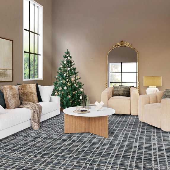 Luxee Designs Paradise Collection – 5×8 ft – Farmhouse Geometric Area Rug – Hand-Woven Wool/Viscose/Polyester Blend, Medium Pile, Soft & Durable – Gray