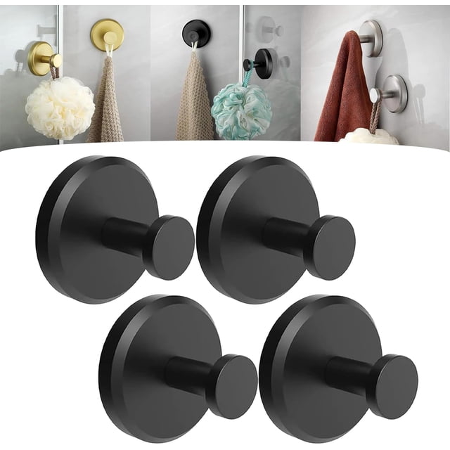 Luxehold No-Drill Hooks, Luxegrip No-Drill Hooks, Bathroom Towel Hooks Adhesive, Gold Adhesive ...