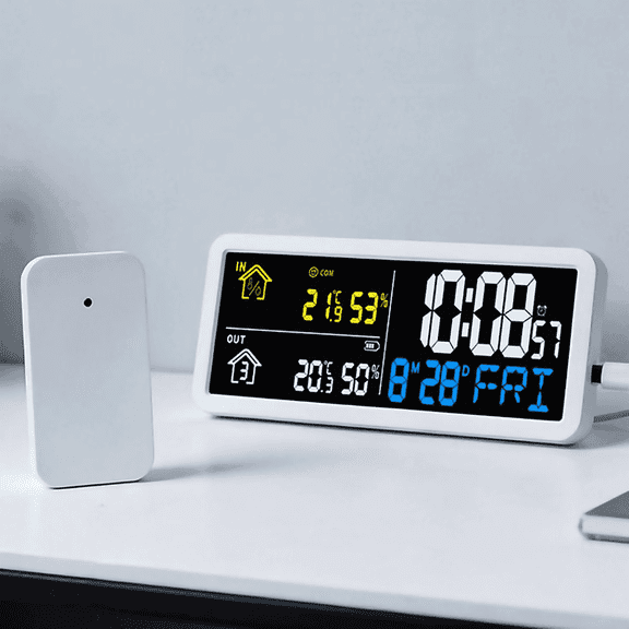 LUXEHOLIC YD204 1.97 in Digital Corded Electric Modern Rectangular Wall Clocks, Indoor
