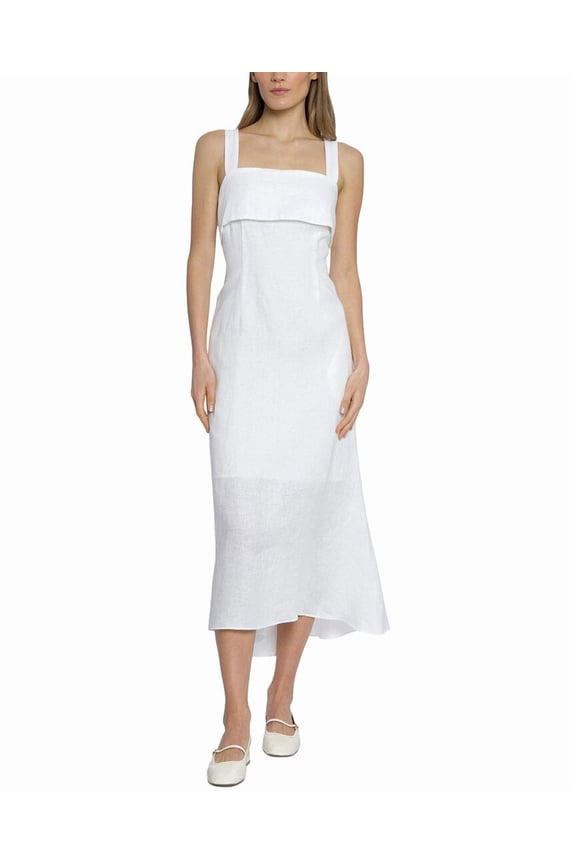 womens Midi Dress, 10, White