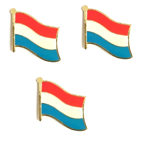Luxembourg Flag Lapel Pins, Pack of 3