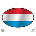 thumbnail image 1 of Luxembourg Flag Oval - 3" Vinyl Sticker - For Car Laptop I-Pad Phone Helmet Hard Hat - Waterproof Decal, 1 of 1