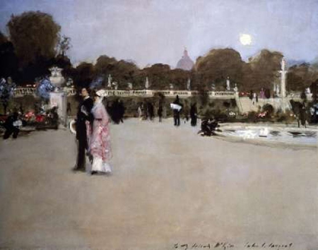 Luxembourg Gardens at Twilight Canvas Art - John Singer Sargent (24 x 30)