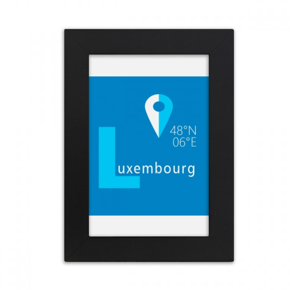 Luxembourg Geography Coordinates Trave Desktop Photo Frame Picture Display Art Painting Exhibit