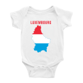 thumbnail image 1 of Luxembourg Map Flag Cute Baby Bodysuit Romper (White, 18-24 Months), 1 of 5