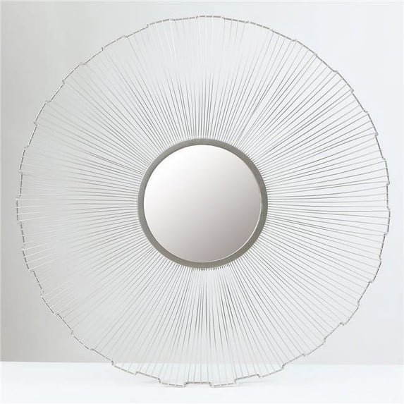 Luxen Home 25.75in. Dia. Iron Frame Mirror Wall Decor