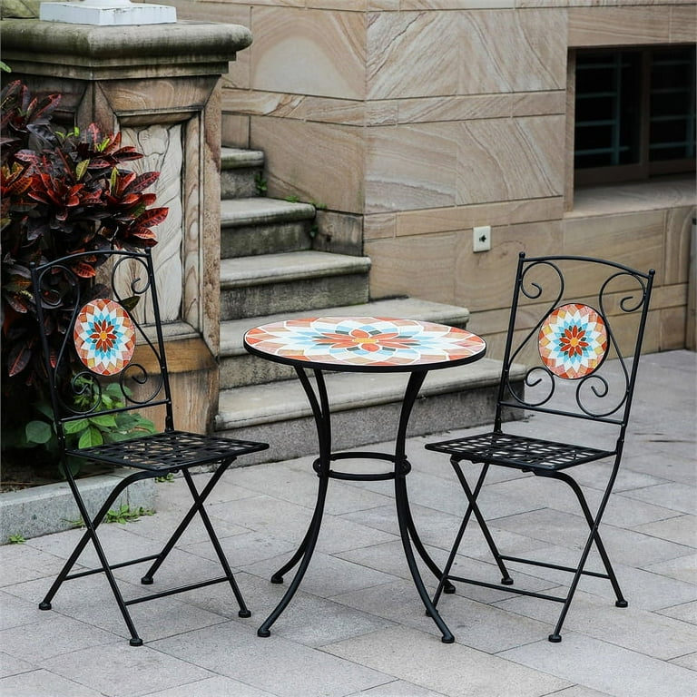Luxen Home Multi color Mosaic Bistro Set Walmart