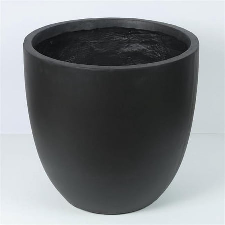 Luxen Home Round Black Finish Planter (Large)