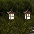 thumbnail image 1 of Luxen Home Set of 2 Pagoda Solar Lanterns with Metal Shepherd Hooks, 1 of 9