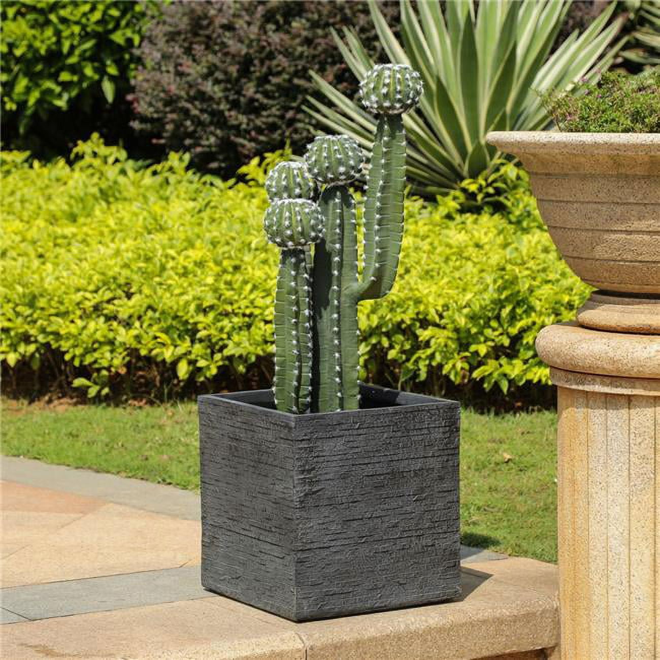 Luxen Home Stone Finish Square MgO Planter (Large)