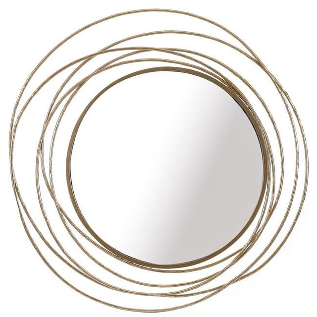 Luxen Home WHA1445 Metal Frame Round Wall Mirror, Gold - Walmart.com