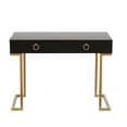 thumbnail image 1 of Luxen Home WHIF1441 Black Wood & Metal Two Drawer Writing Desk, 1 of 5