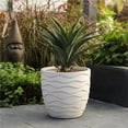 thumbnail image 1 of Luxen Home White MgO Wavy Design Planter, 1 of 6