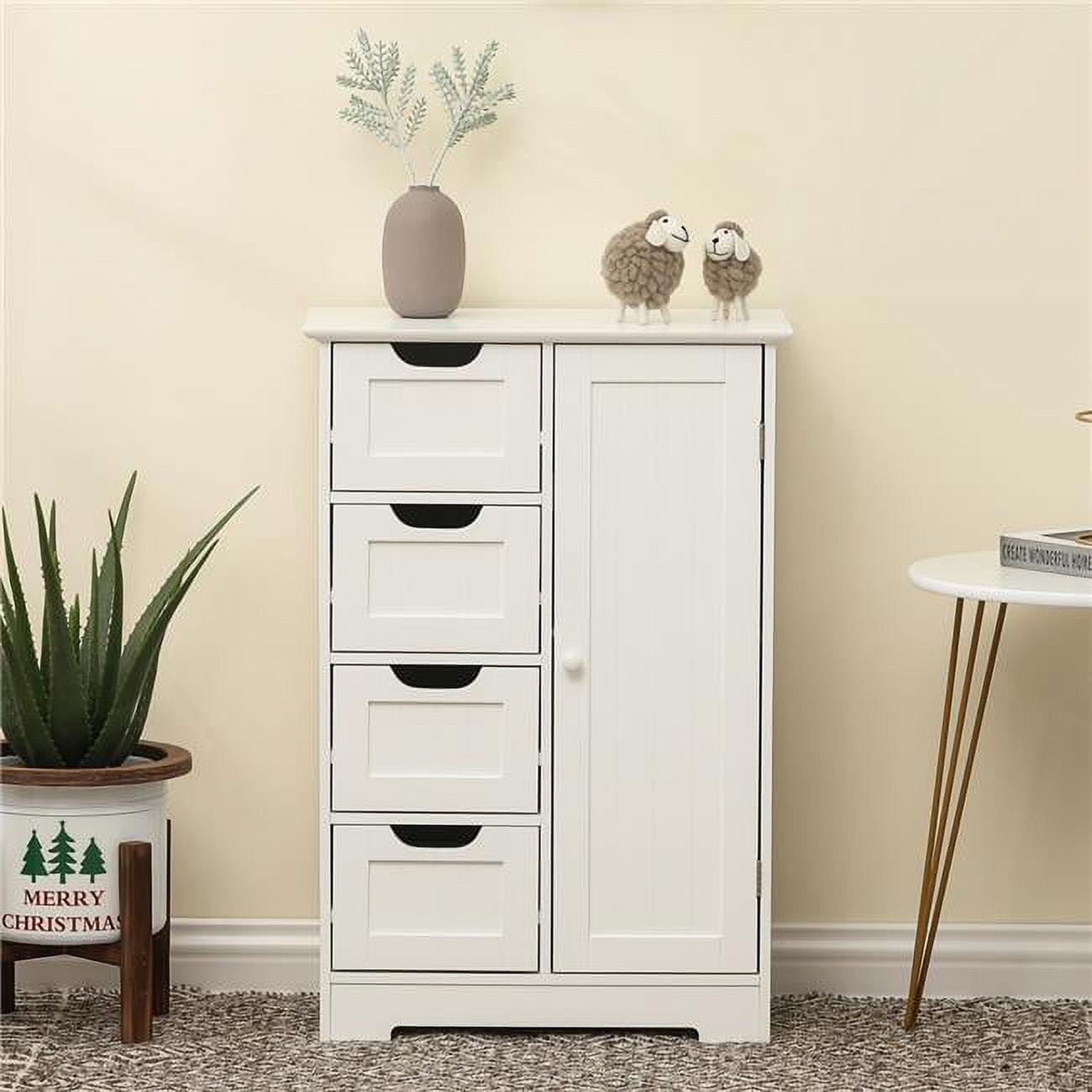 Luxen Home White Wood Storage Cabinet - Walmart.com