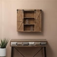 Luxen Home Wood Farmhouse Storage Wall