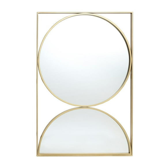 LuxenHme Gold Hourglass Frame Metal Modern Accent Wall Mirror