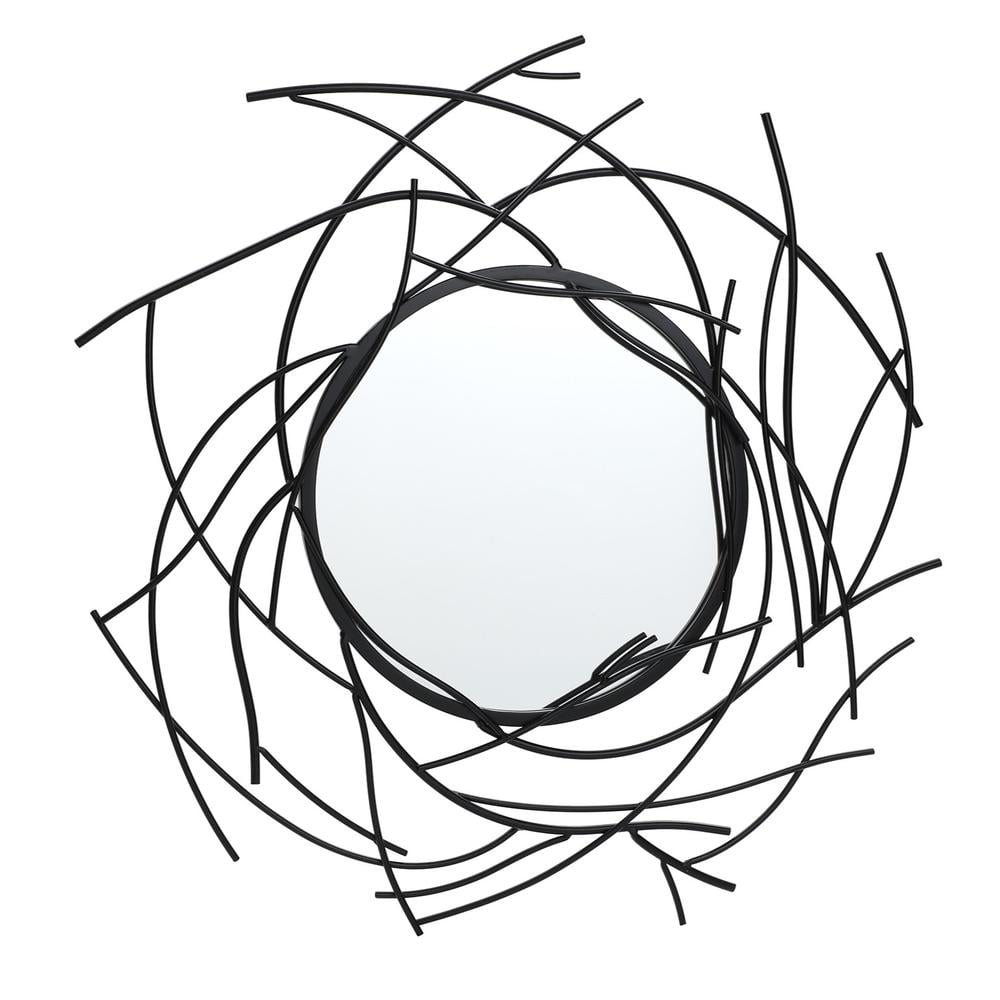 LuxenHöme Modern Black Branch Wall Mirror