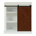 thumbnail image 1 of LuxenHome 1-Sliding Barn Door White Wood Storage Cabinet, 1 of 6
