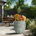 thumbnail image 1 of LuxenHome 13" Dia Multi-Color Rustic Cement Round Planter Pot, 1 of 9