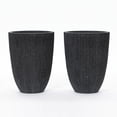 thumbnail image 1 of LuxenHome 19.21"H Tall Planters, Set of 2 Black Large Indoor Outdoor Plant Pots Plastic Flower Pots, 1 of 9