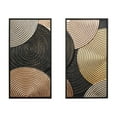 thumbnail image 1 of LuxenHome 2-Pc Earth Tone Circles Abstract Rectangular Metal Wall Decor Set, 1 of 9