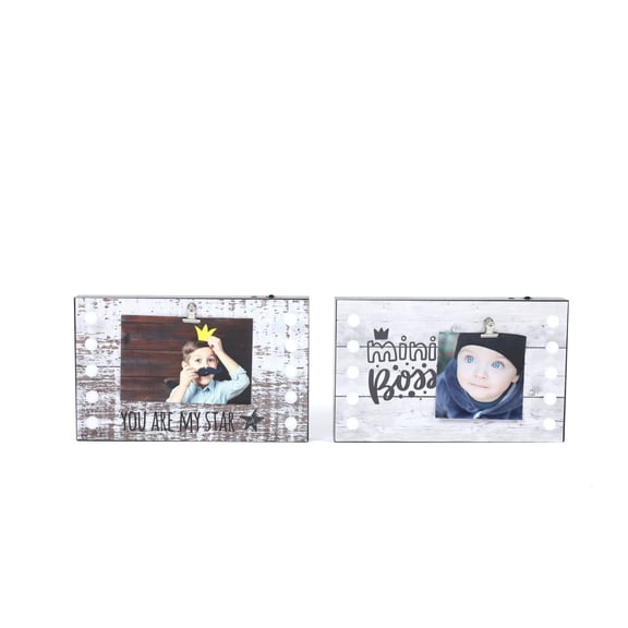 2-Piece Kids Mini-Boss and Star LED Picture Frame
