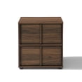 thumbnail image 1 of LuxenHome 21.65” Walnut Nightstand & End Table with Two-Drawer Storage in Durable Manufactured Wood, 1 of 8
