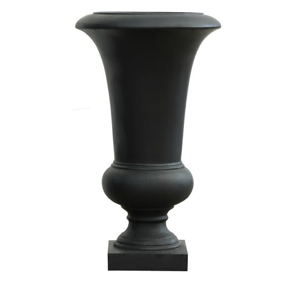 LuxenHome 22.75" H Black Slim MgO Urn Planter