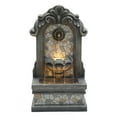 thumbnail image 1 of LuxenHome 27" H Gray Resin Mosaic Wall Freestanding Outdoor Water Fountain with Lights, 1 of 7