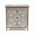 thumbnail image 1 of LuxenHome 3-Drawer 30.5" H x 28.5" W Rustic Floral Carved Wood Accent Chest, 1 of 10