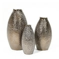thumbnail image 1 of LuxenHome 3-Piece Antique Gold Dimpled Terracotta Vase Set, 1 of 9