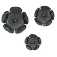 thumbnail image 1 of LuxenHome 3-Piece Dark Gray with Gold Metal Flowers Wall Decor Set, 1 of 5