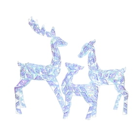 LuxenHome 3-Piece Multi-Color Snowflake Deer Family Outdoor Holiday Decoration with 460 Lights