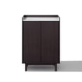 thumbnail image 1 of LuxenHome 31.4" W Modi Wenge Accent Cabinet with Faux Marble Top, Storage Cabinet with Door, Dark Brown, 1 of 9