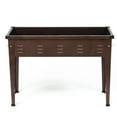 thumbnail image 1 of LuxenHome 39.57" W Brown Metal Rectangular Raised Garden Planter, 1 of 9