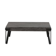 LuxenHome 43" W Manufactured Wood and Metal Coffee Table, Gray Oak