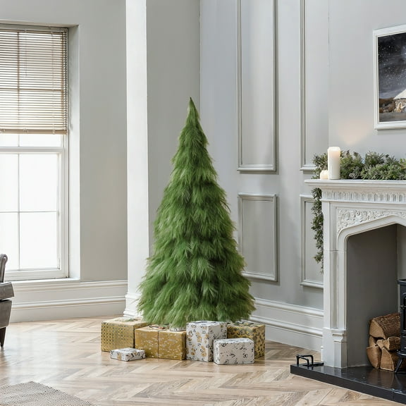 LuxenHome 5Ft Holiday Artificial Pampas Grass Tree in Green