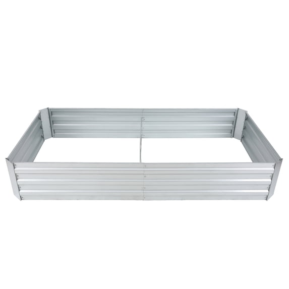LuxenHome 6-foot x 3-foot Galvanized Rectangular Raised Garden Bed