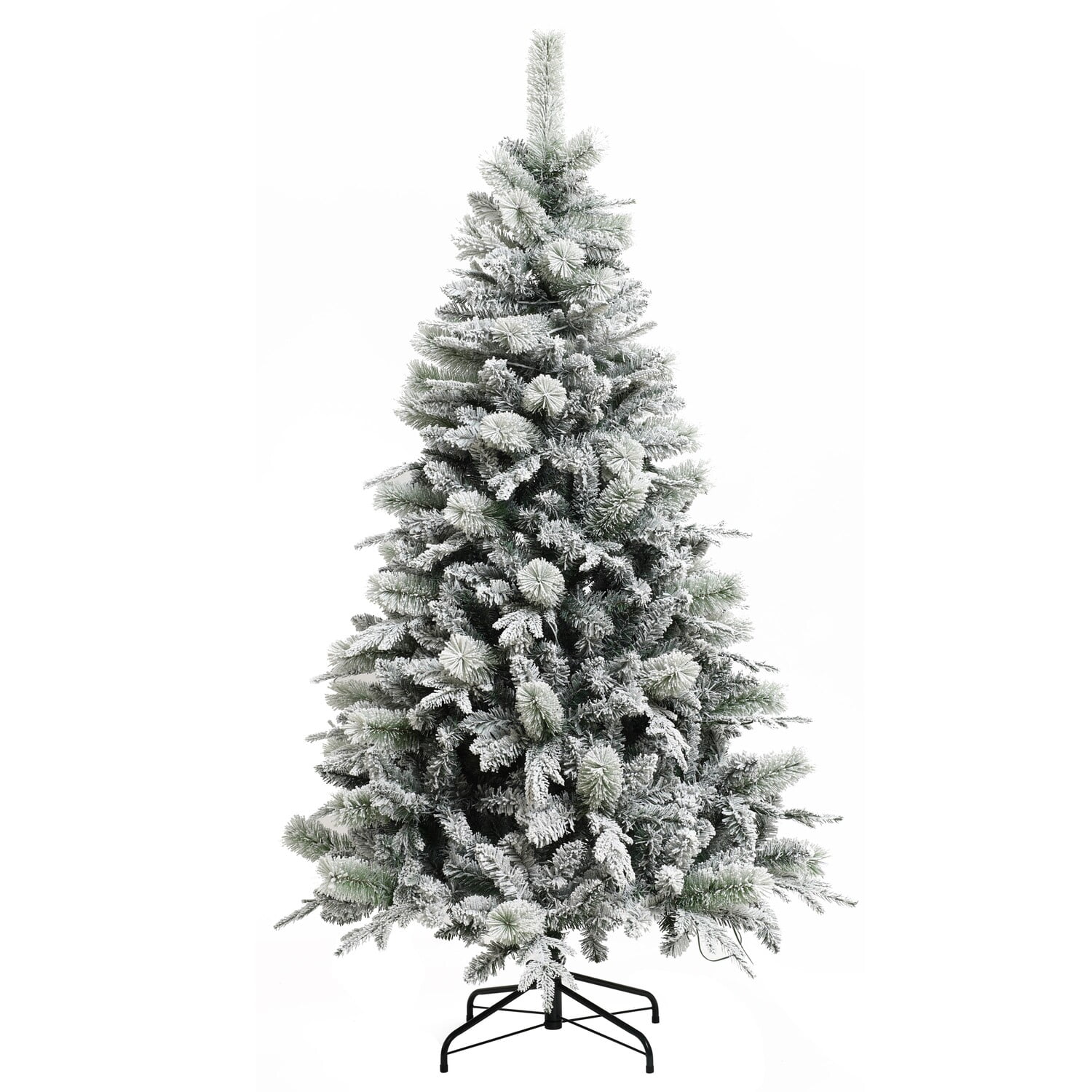 6ft Pre-Lit Snow-Flocked Green and White Christmas Tree with Lights