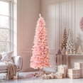 thumbnail image 1 of LuxenHome 6Ft Pink Pencil Artificial Tree with Warm White Lights and 8 Light Functions, 1 of 10