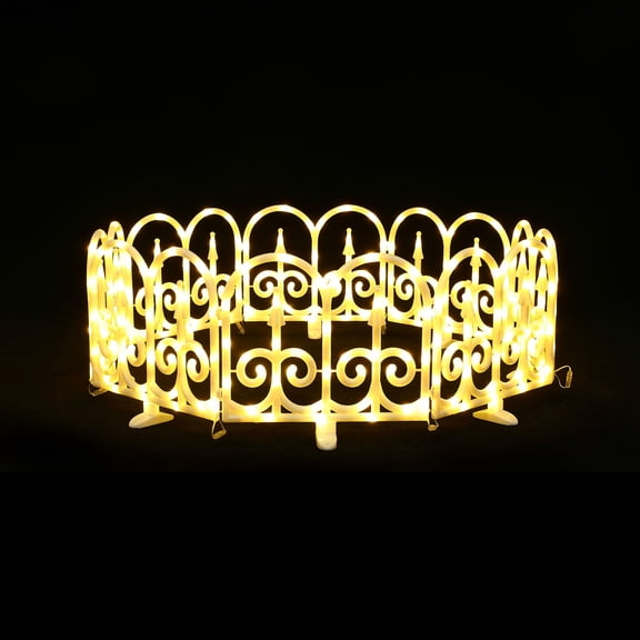 LuxenHome 8-Piece Light Show Arched Fence Design Outdoor Decoration