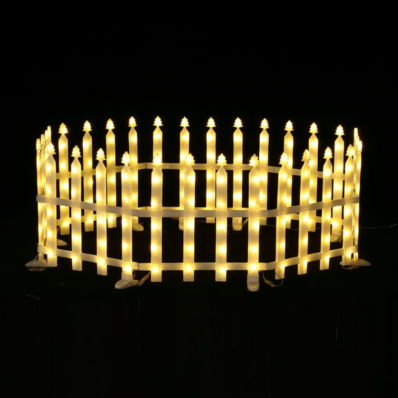 LuxenHome 8-Piece Light Show Fence Design Outdoor Holiday Decoration