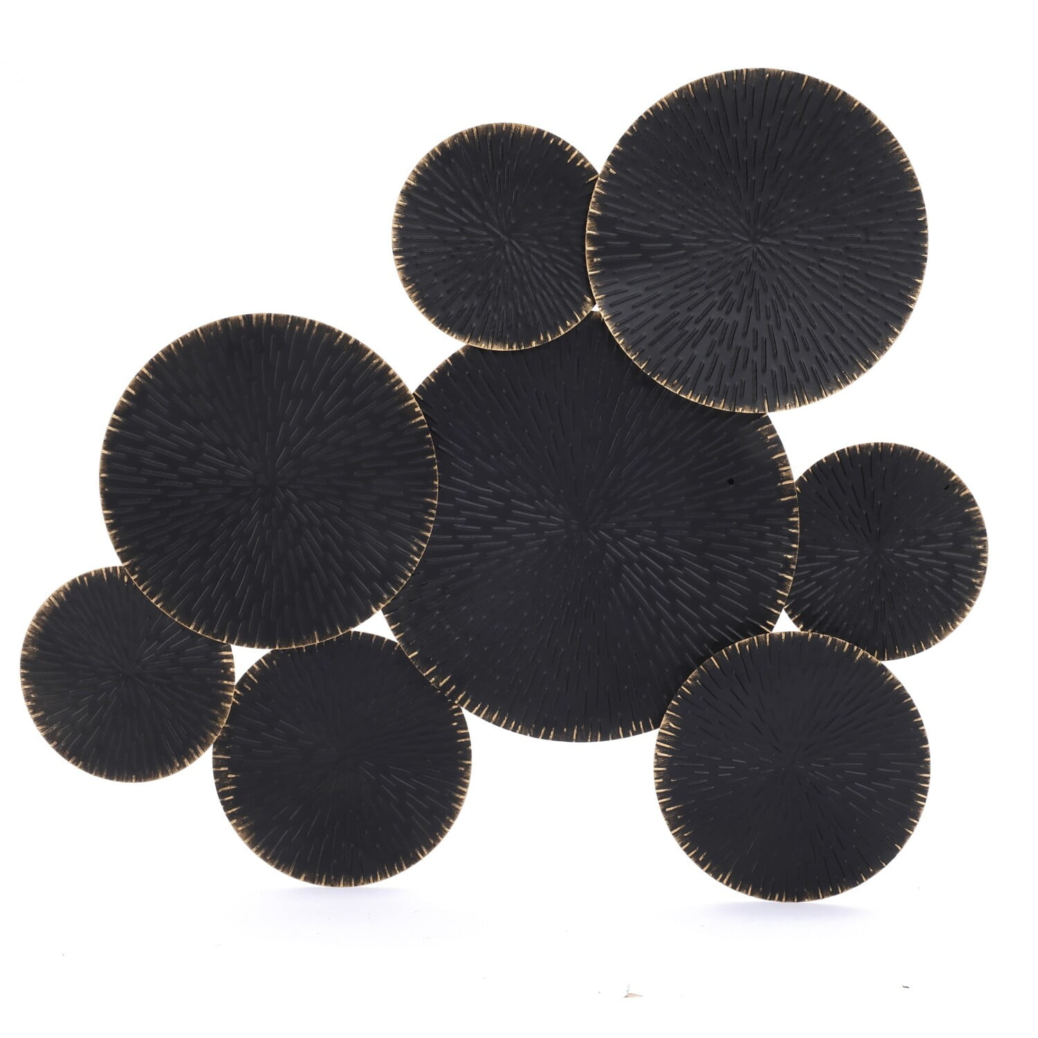 Large Black and Gold Iron Abstract Wall Sculpture