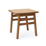 LuxenHome Acacia Outdoor Side Table, Square Patio Table with Oil Finish, 18.5 Height
