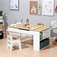 thumbnail image 1 of LuxenHome Activity Children Table with Storage Bookcase and 2 Chairs Set, 1 of 8
