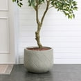thumbnail image 1 of LuxenHome Misty Gray Glen Pattern 13.6-Inch Tall MgO Round Planter, Indoor and Outdoor, 1 of 8