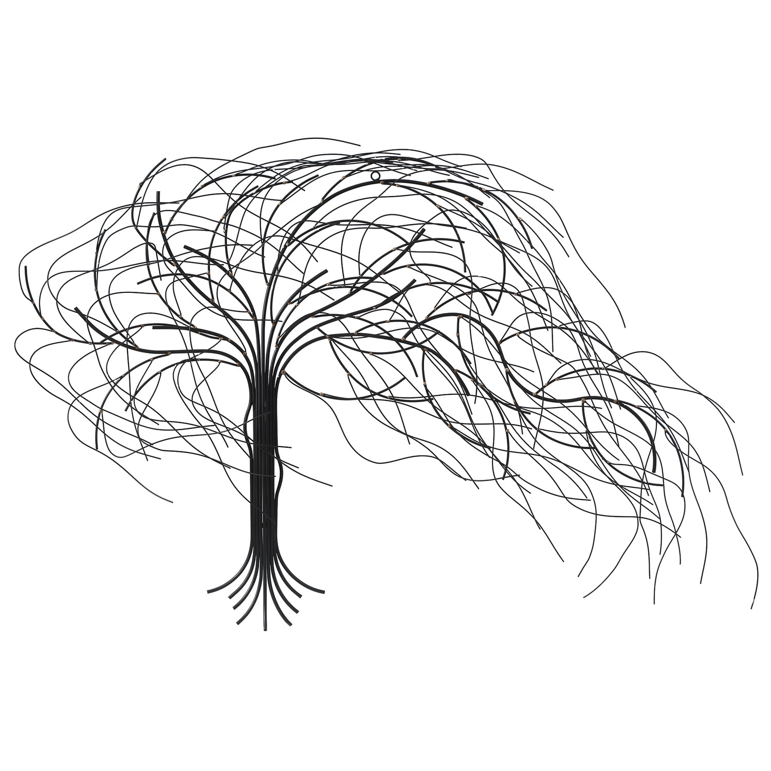 LuxenHome Black Metal Windy Tree Wall Decor